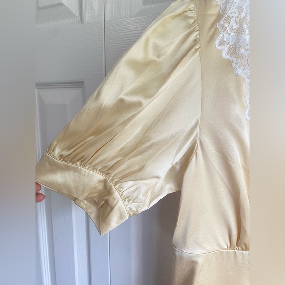 New Reformation Avin Silk Mini Dress Blonde - Picture 10 of 16